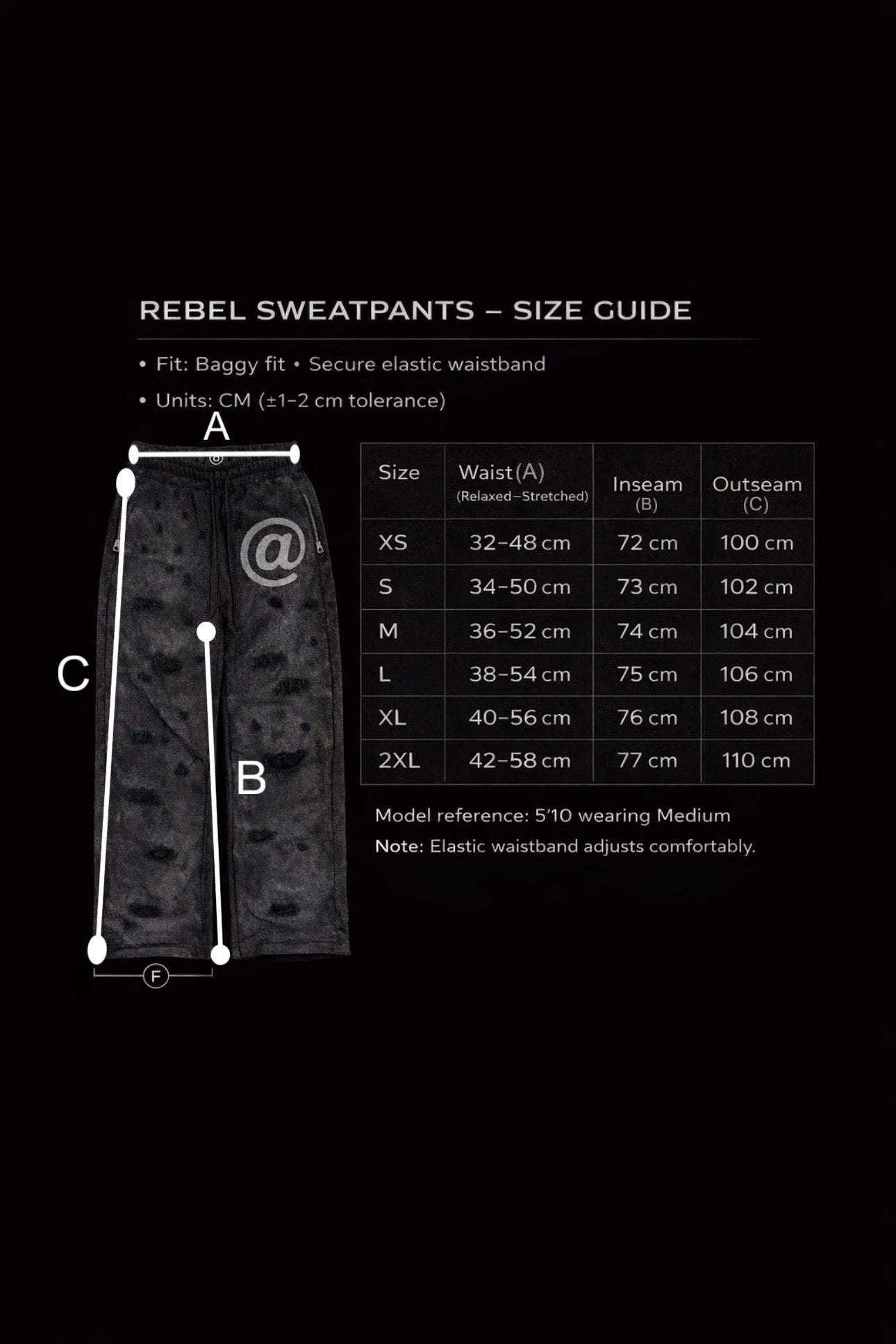 "REBEL" SWEATPANTS