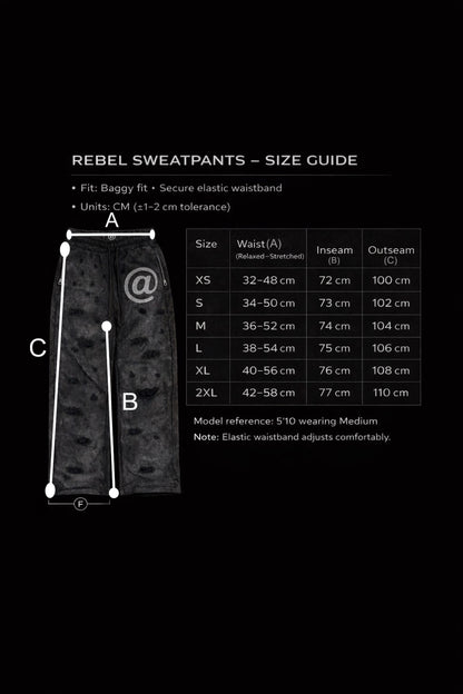 "REBEL" SWEATPANTS